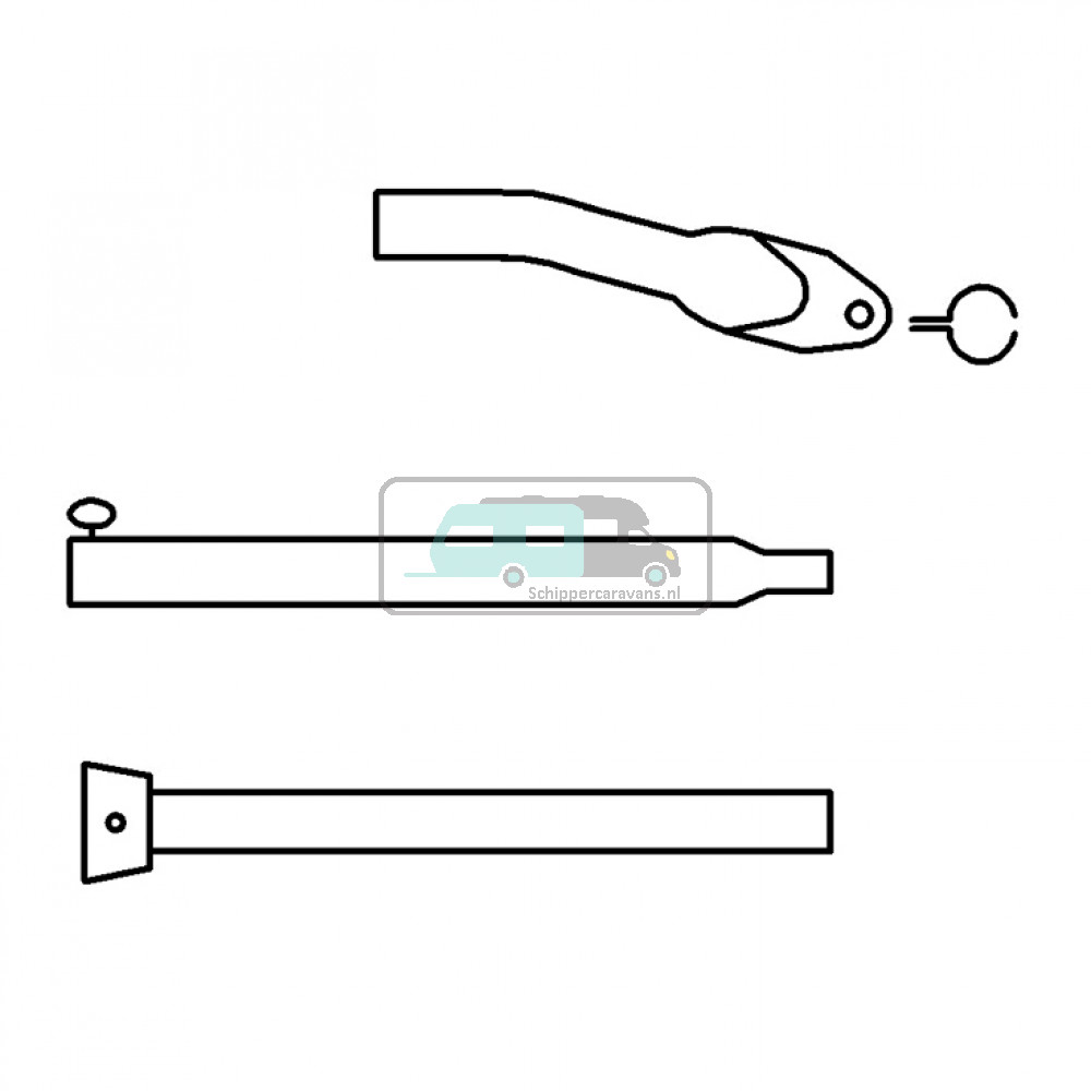 Campking Aandrukstang 25/22 mm alu