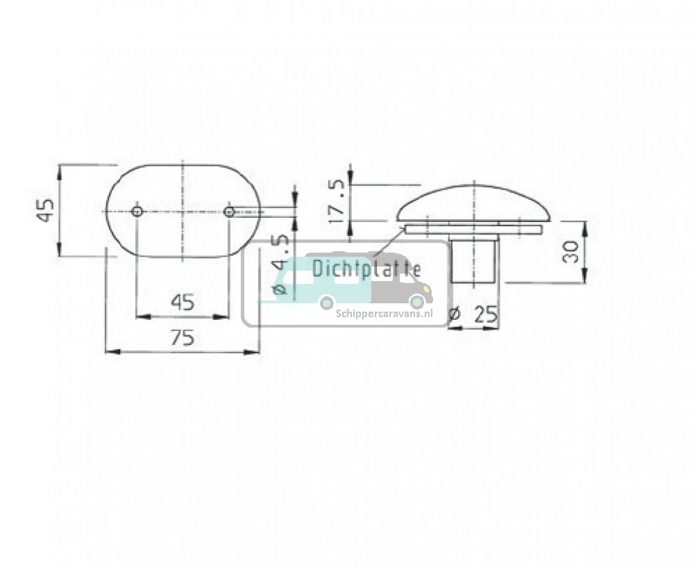 Jokon Breedtelicht PL2000 Ovaal Inbouw Wit