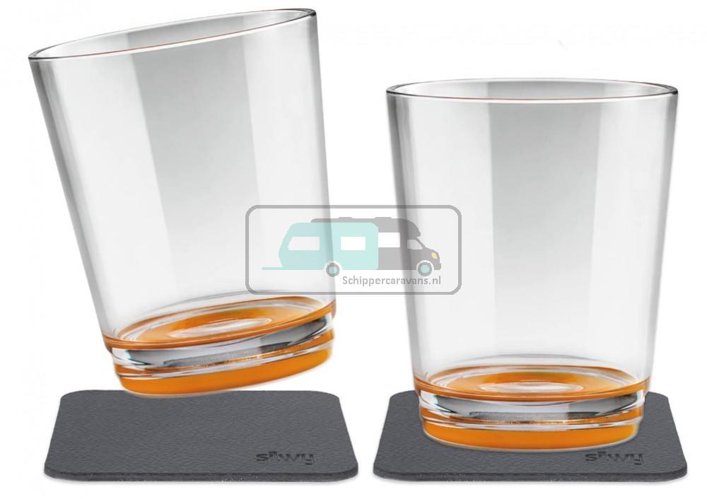 Silwy Tritan Glas 0.25L Oranje 2st.