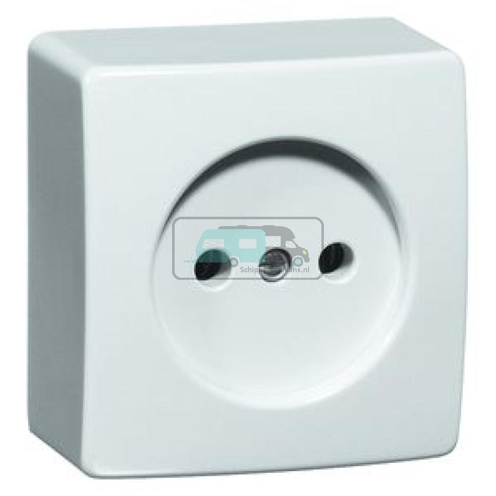 Contactdoos Enkel 230V Opbouw Wit zonder Randaarde