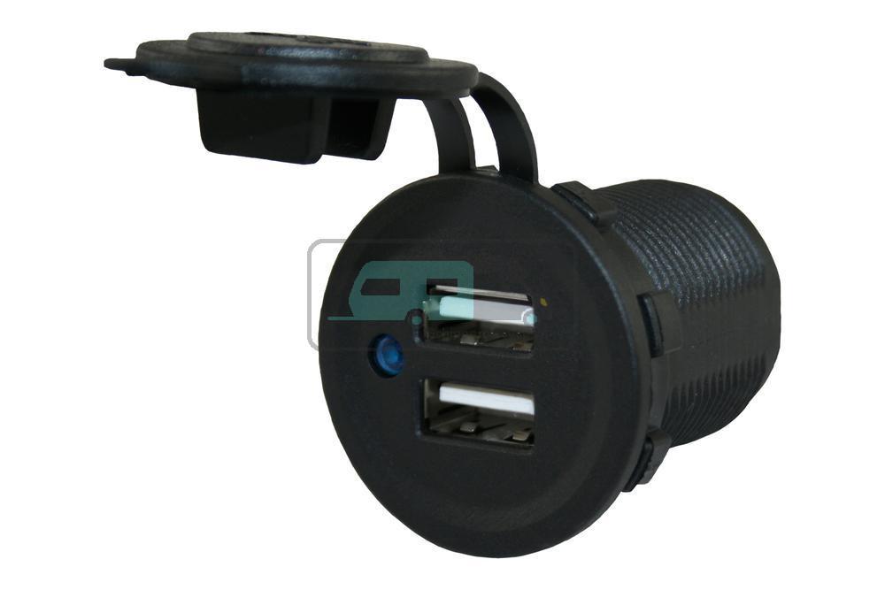Power Line Contactdoos USB Lader 2x 2.4A