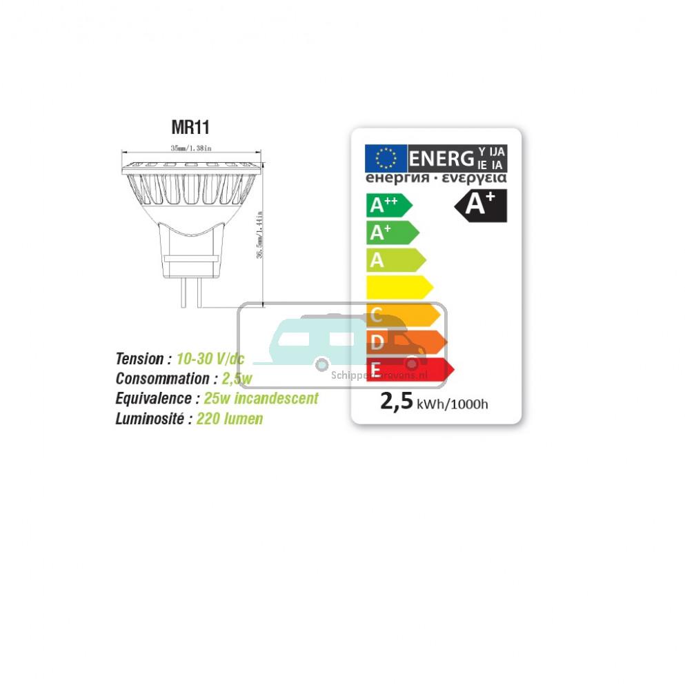 Vechline LED Lamp GU4 MR11 2.5W/220Lumen/3Leds