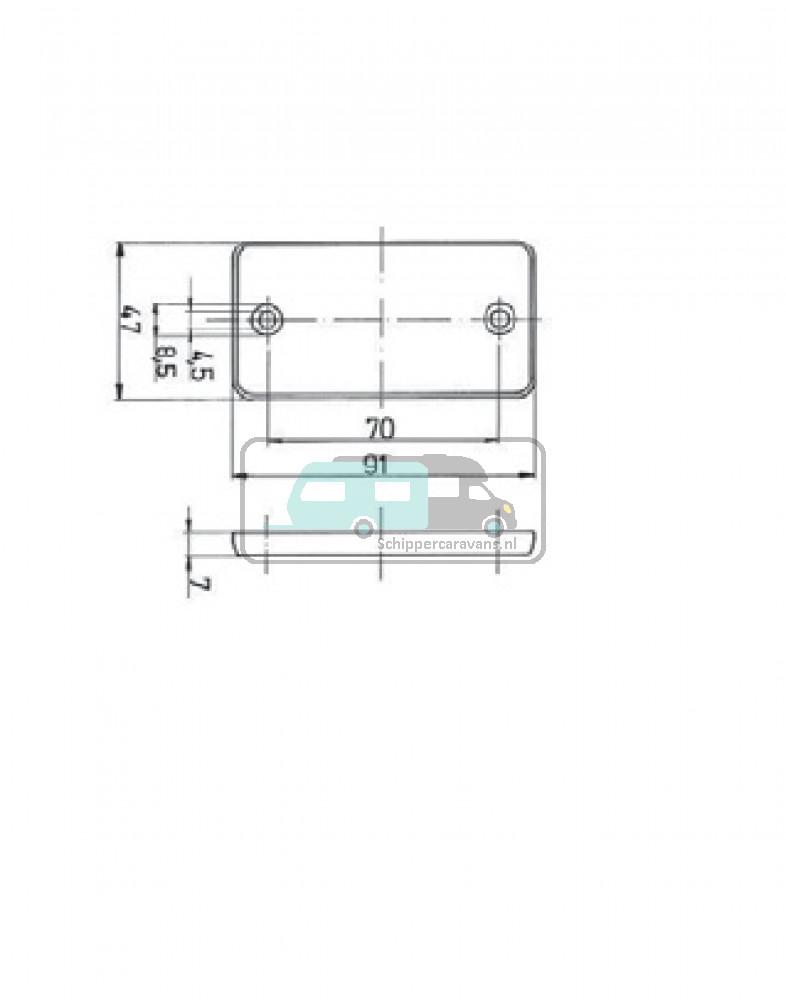 Jokon Reflector R115 Rechthoekig Wit