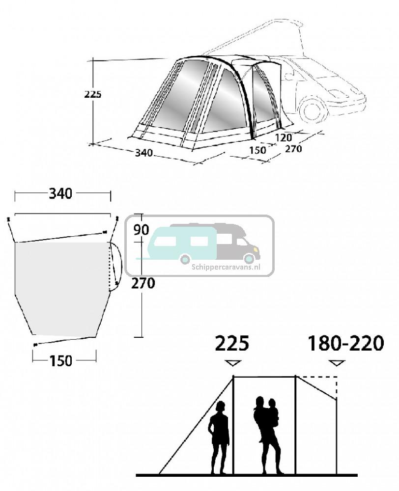 Outwell Busvoortent San Diego Freeway SA Smartair