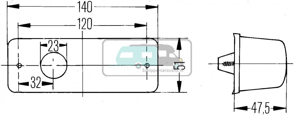 Hella Knipperlicht Extra Categorie 5/6 Links Rechthoekig Oranje 12/24V