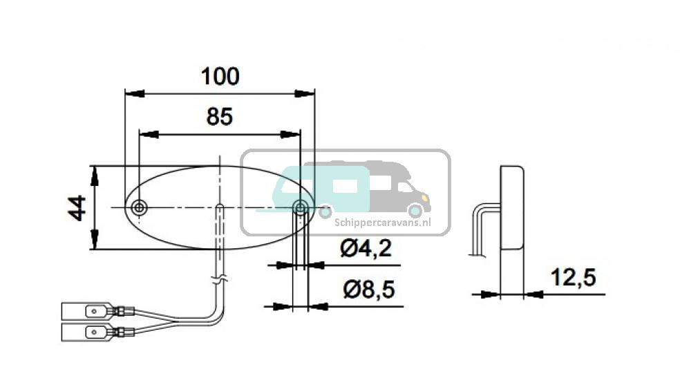 Jokon Breedtelicht LED PLR2012 met Reflector Ovaal Opbouw Wit