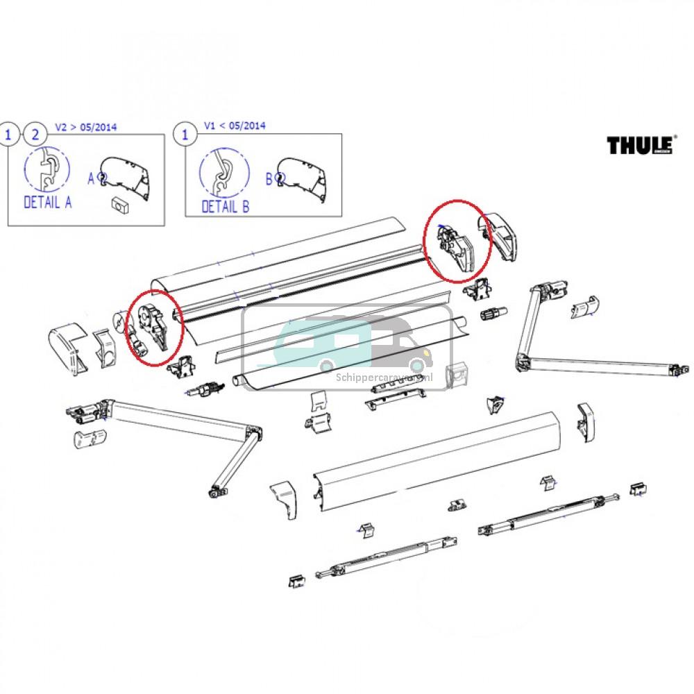 Thule LH&RH endplate assy 6200 white