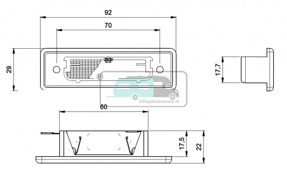Jokon Kentekenverlichting K570 Inbouw Links 12/24V