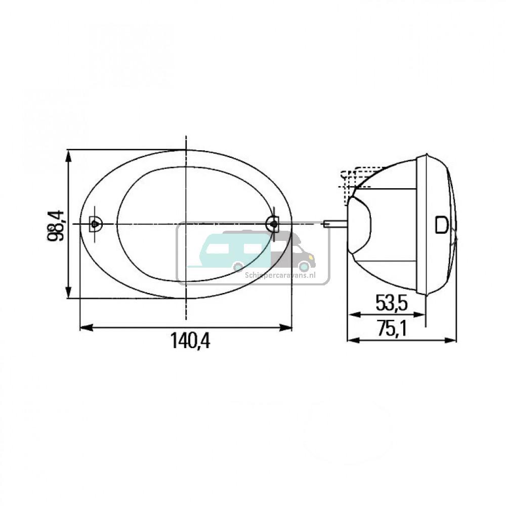 Hella Mistlicht Agroluna Ovaal Rood 12/24V