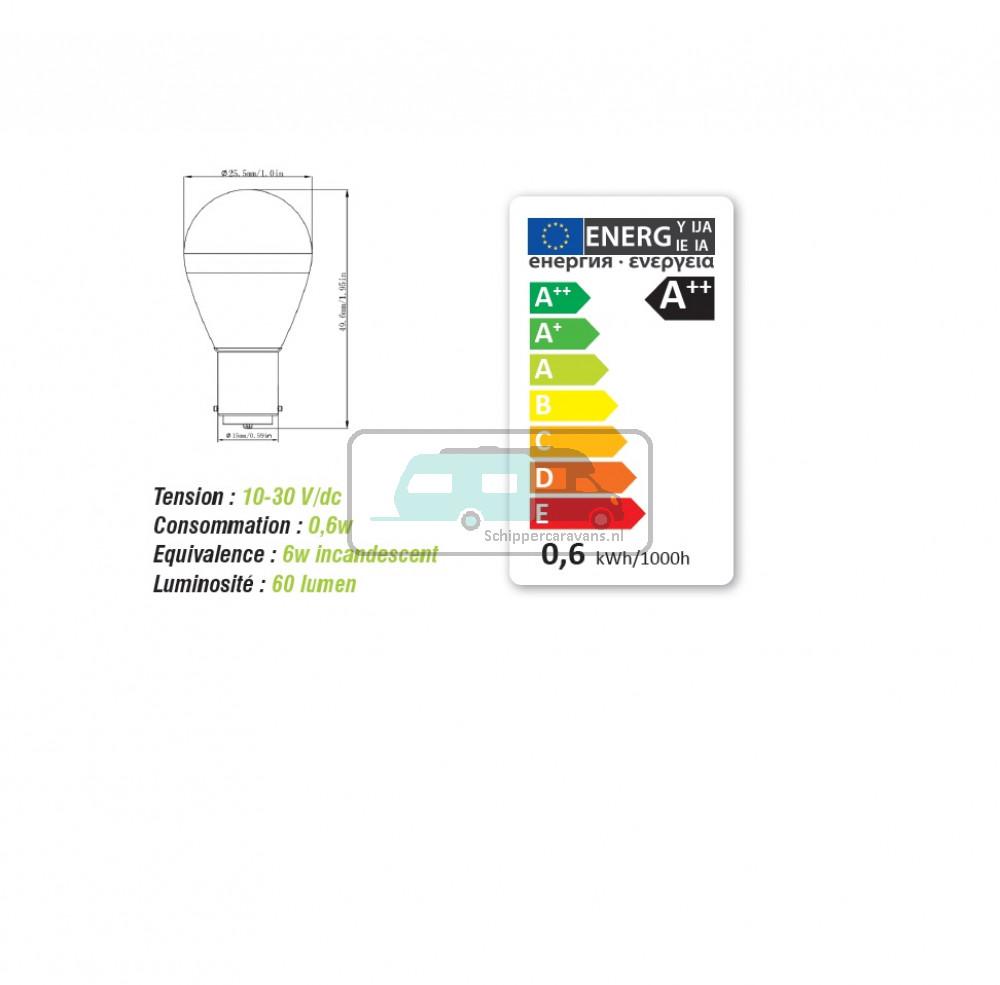 Vechline LED Lamp BA15D 0.6W 60 Lumen