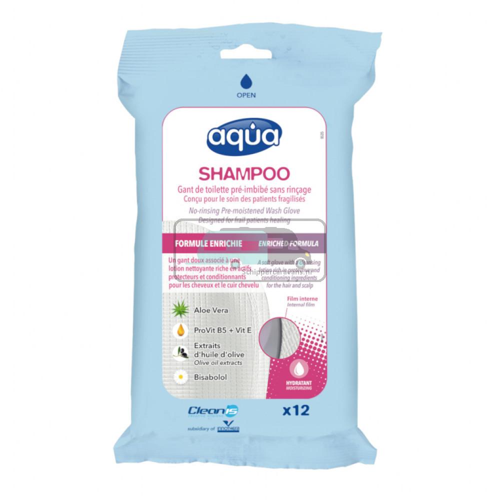 Aqua Washand Vochtig Shampoo 12st.