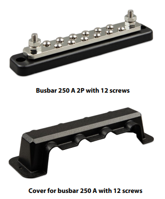 Busbar 250A 2P with 12 screws +cover