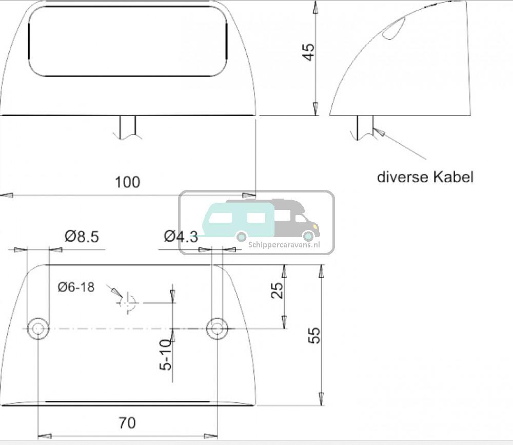 Jokon Kentekenverlichting K590B LED Opbouw