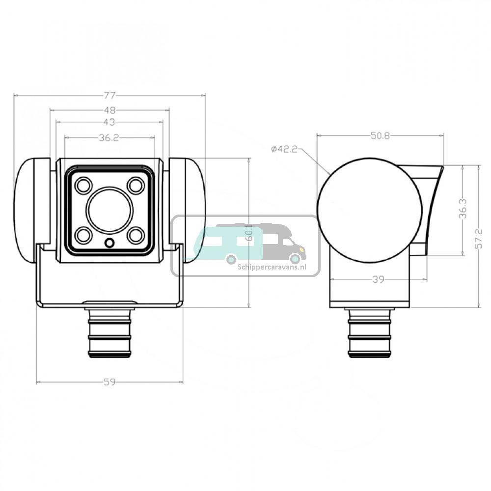 Dometic PerfectView CAM 45W NAV Achteruitrijcamera Wit