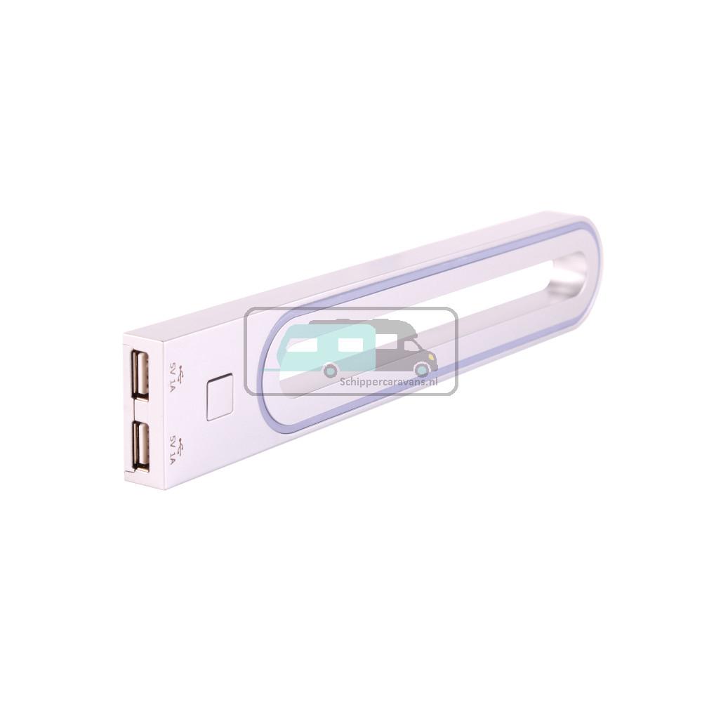 Wandlamp LED 12V/3W Zilver incl. 1x USB