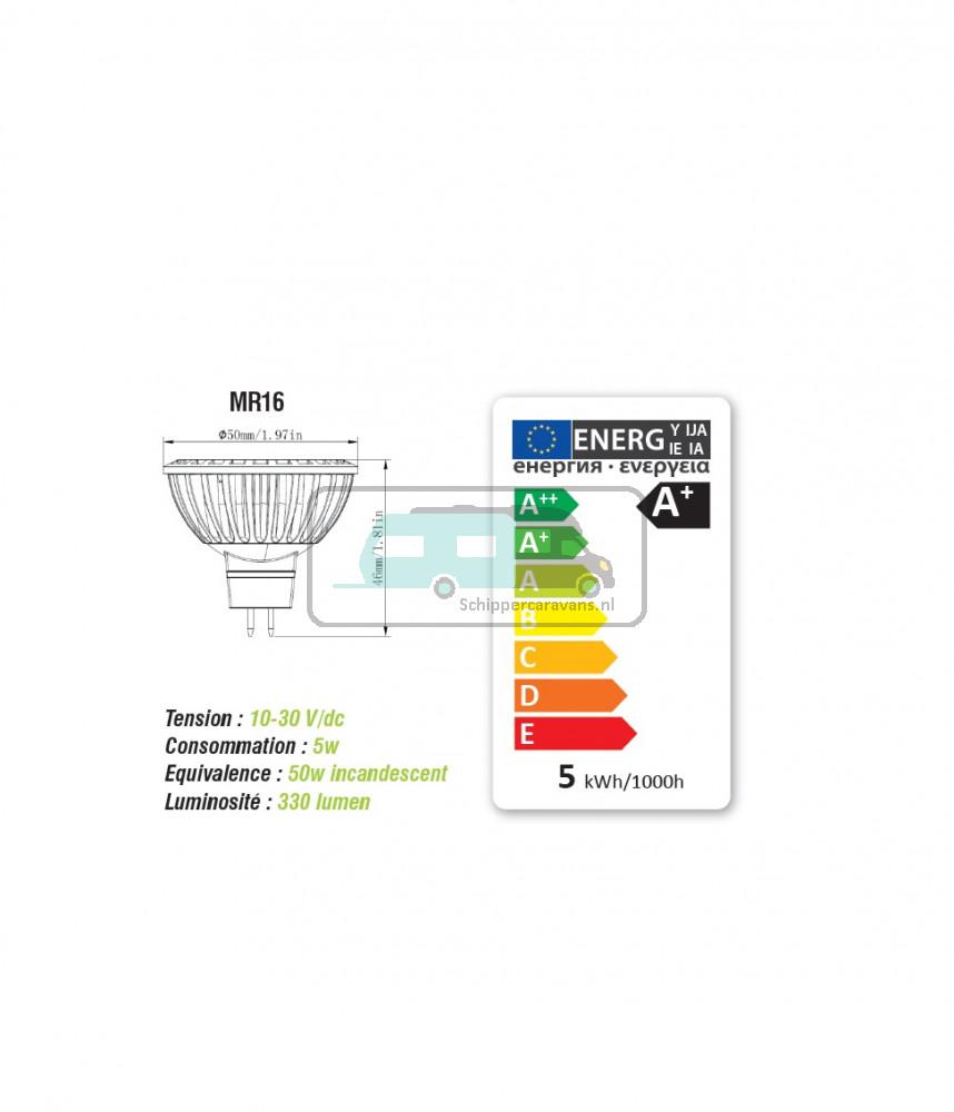 Vechline LED Lamp GU5.3 MR16 5W/380Lumen/4Leds