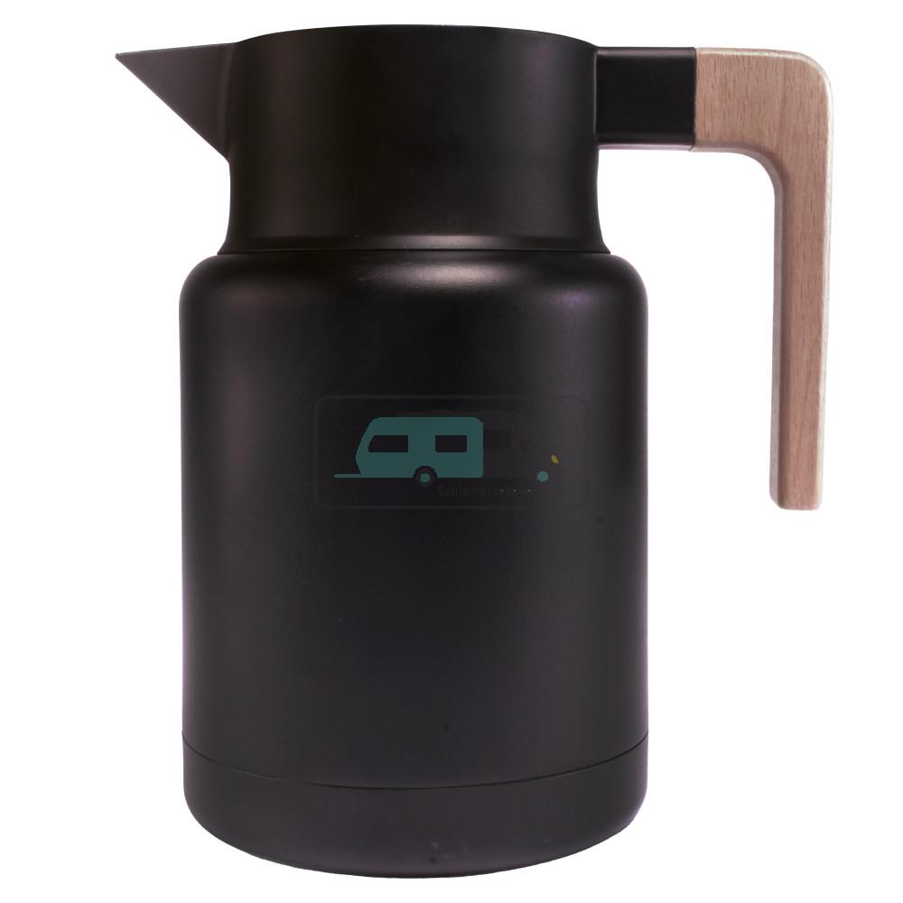 ViaMondo Thermoskan 1.5L Matzwart/Hout