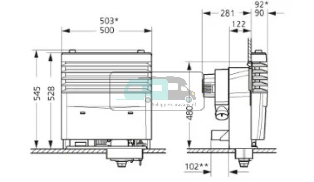 Truma Kachel S3004 1 Ventilator zonder Mantel