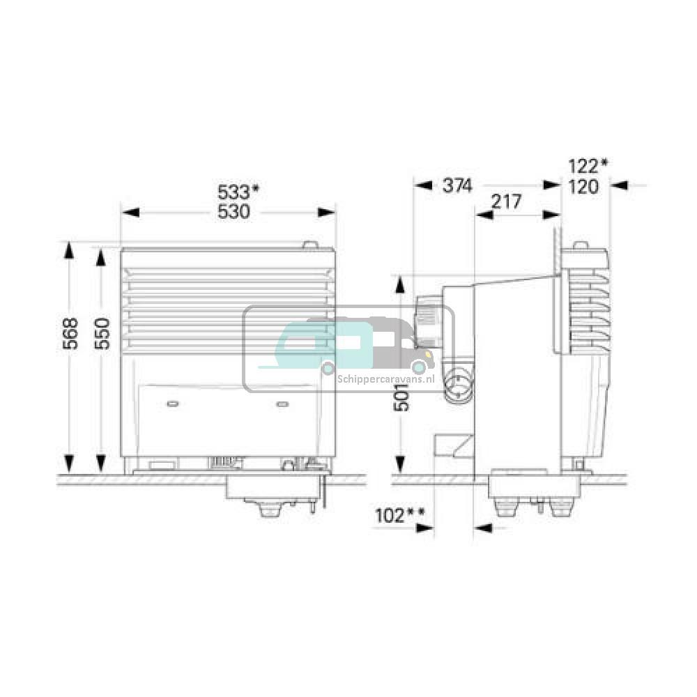 Truma Kachel S5004 1 Ventilator zonder Mantel