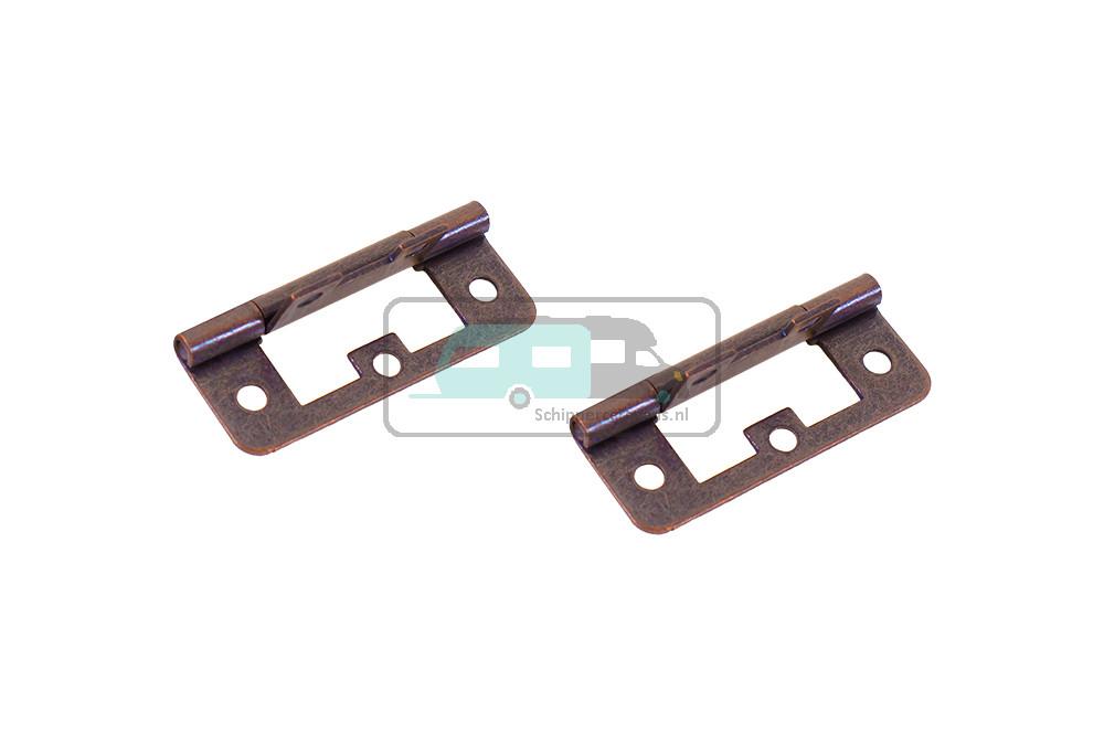 Scharnier Vlak Brons 63x25mm 2st.