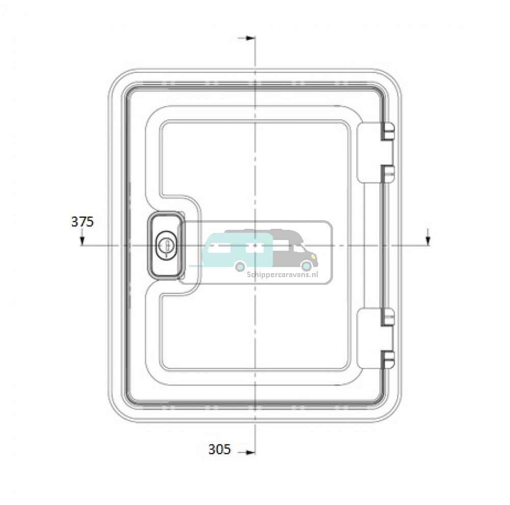 Dometic Serviceluik SK4 37.5x30.5cm Wit