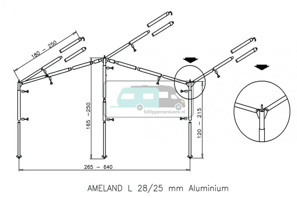 Campking Luifelframe Ameland 28/25mm Alu